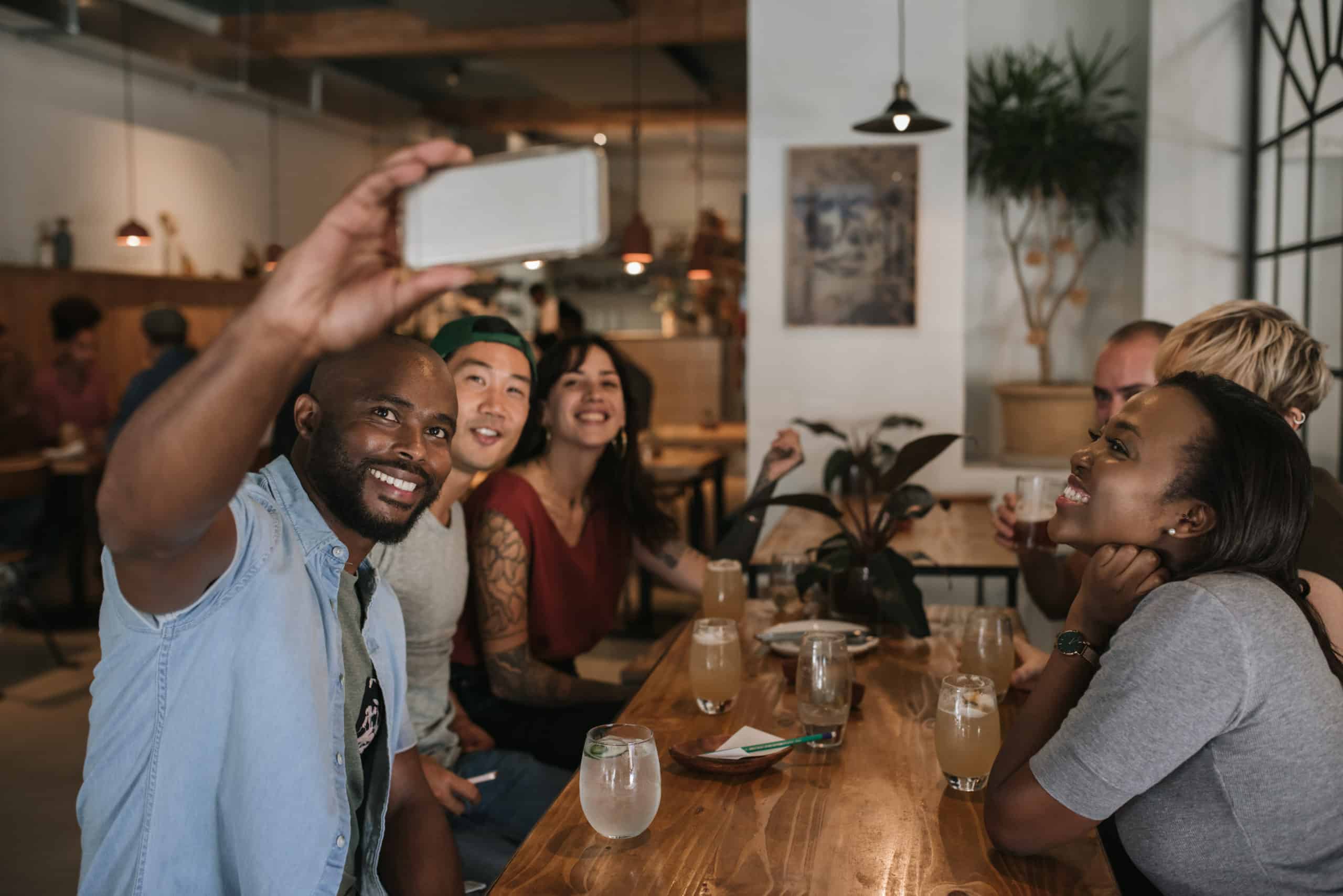 Group of smiling friends