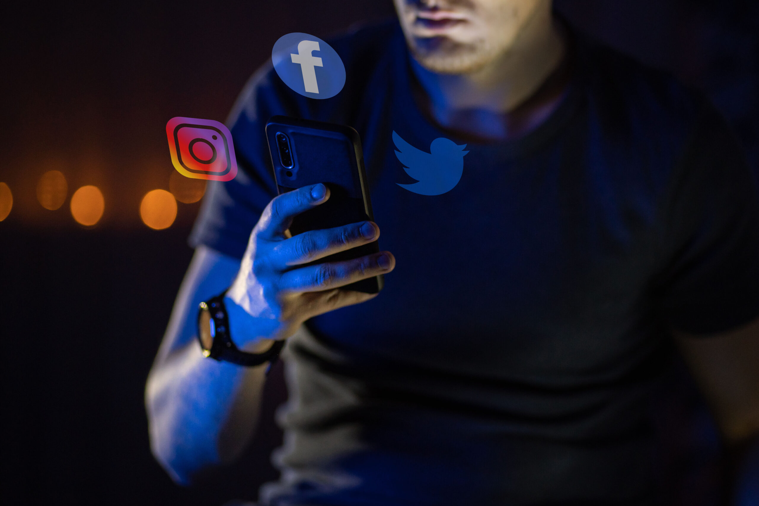 Facebook, twitter, instagram