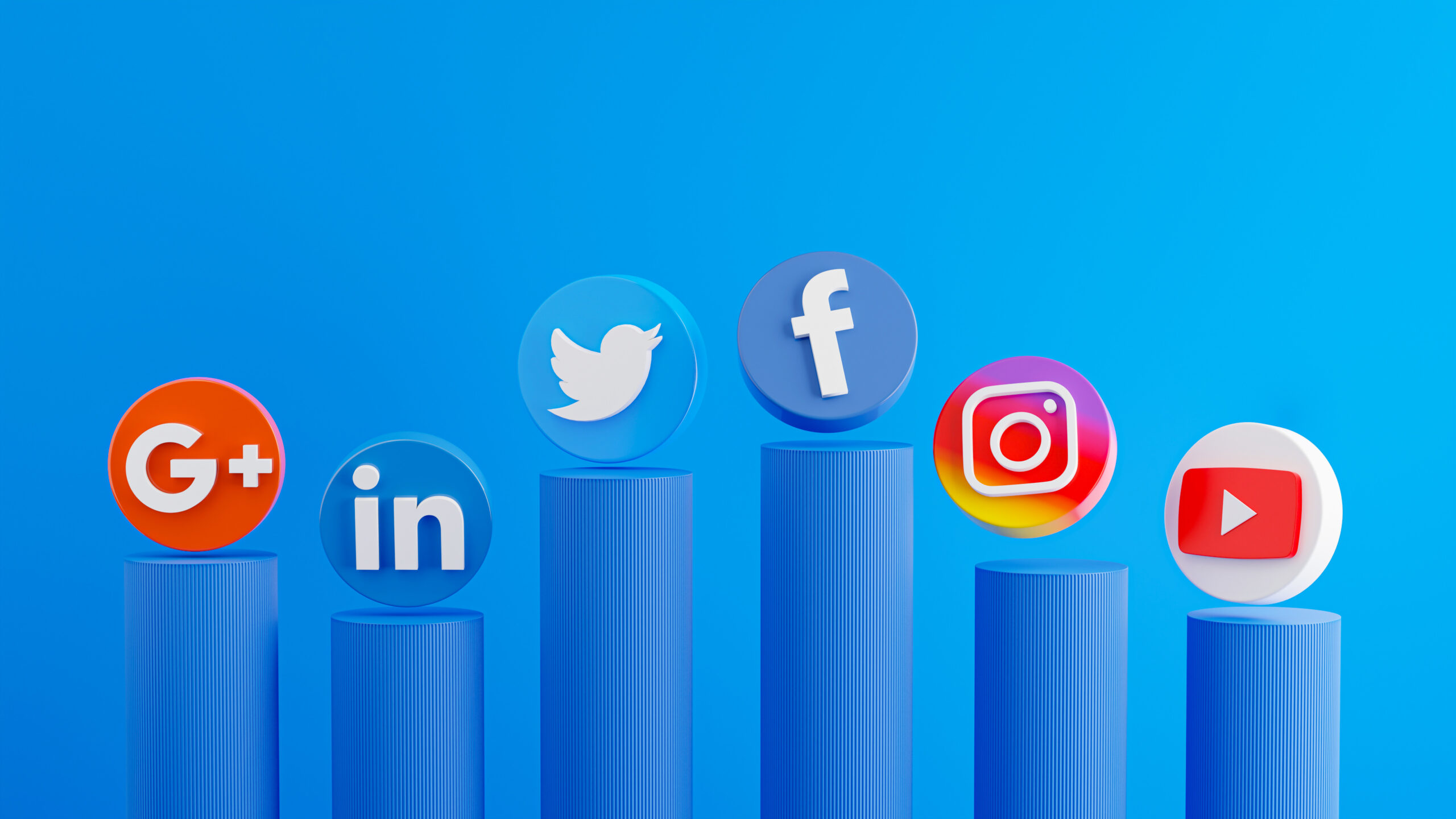 Nakhon phanom,Thaiand-March 03,2021:3d render of smartphone with social media icon on podium:Facebook, Google plus, Twitter, Linkedin, instagram, Youtube, Tiktok