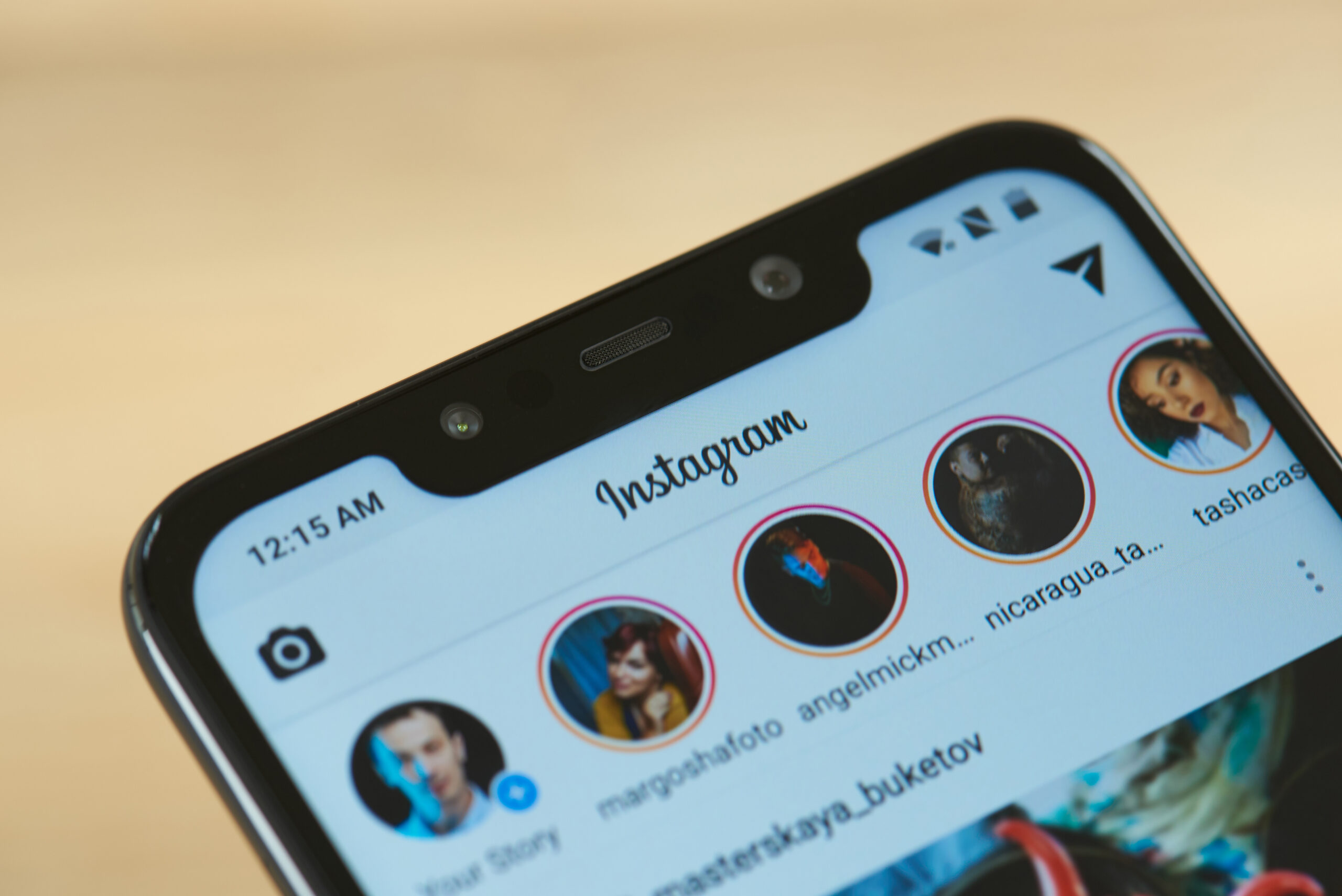 Instagram stories menu