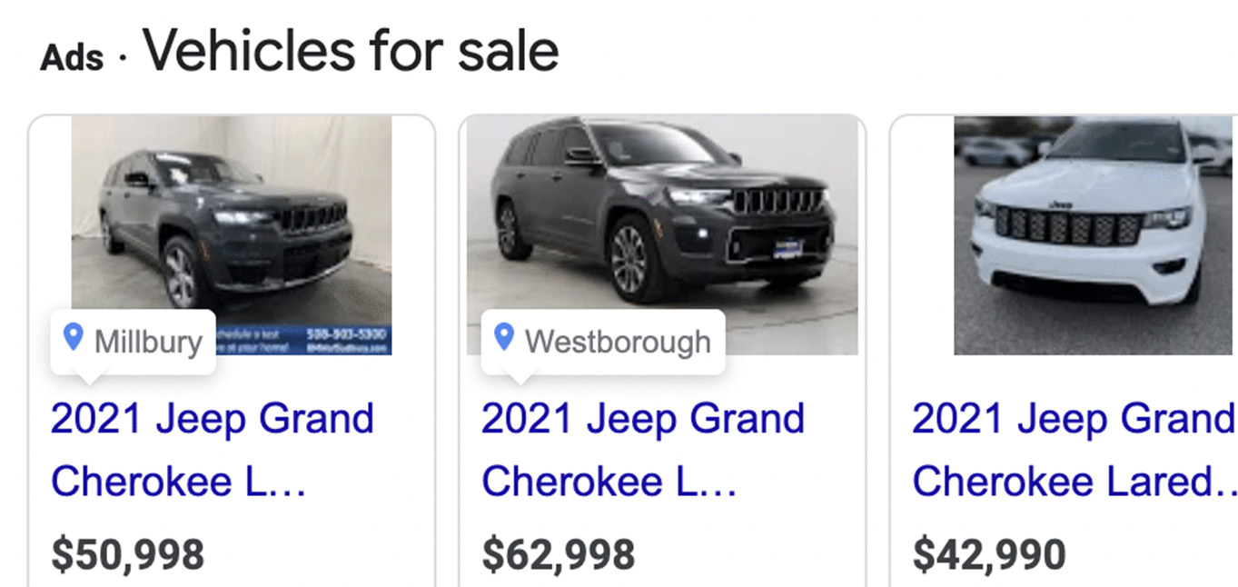 Google Shopping: Vehicle Listings for Car Dealers