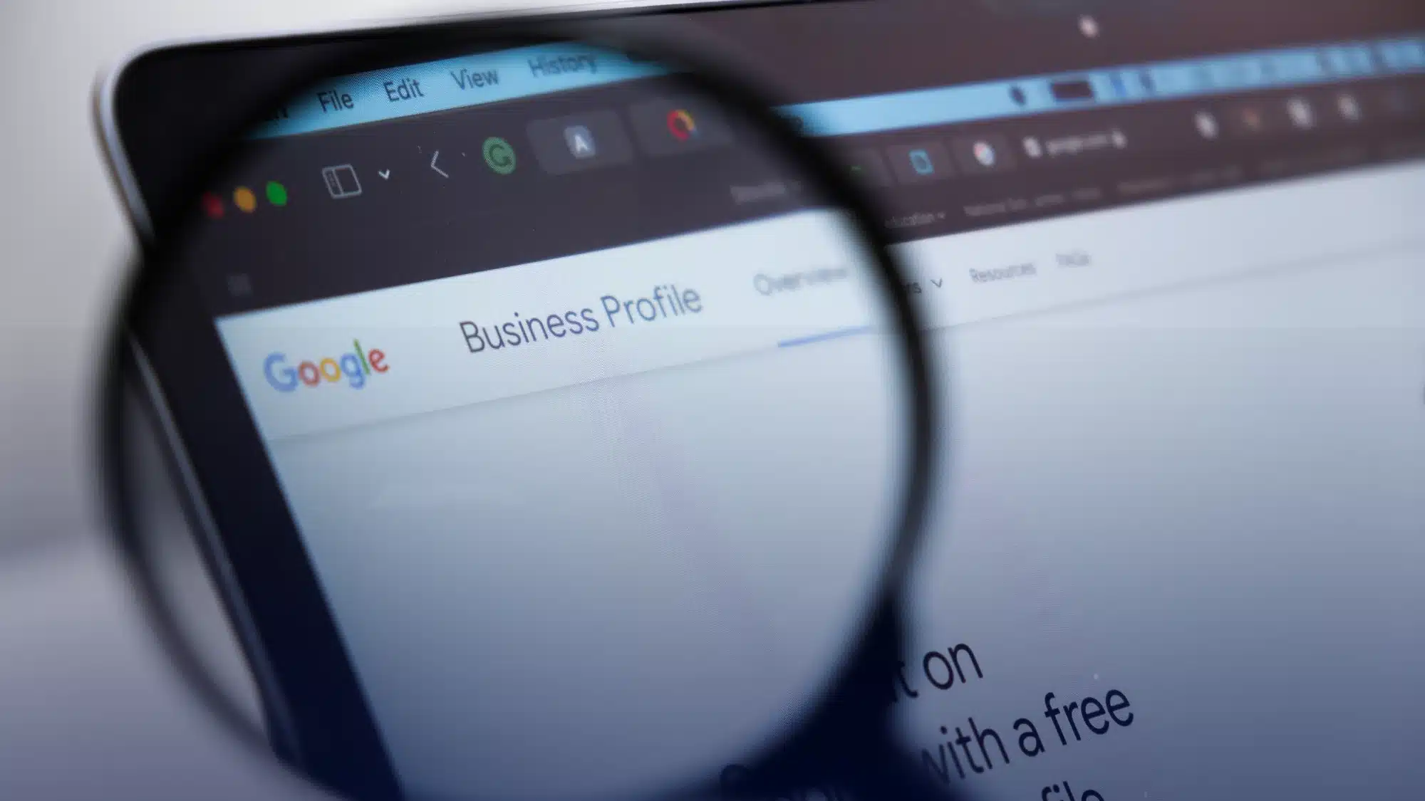 Google Business Profile interface showing updates