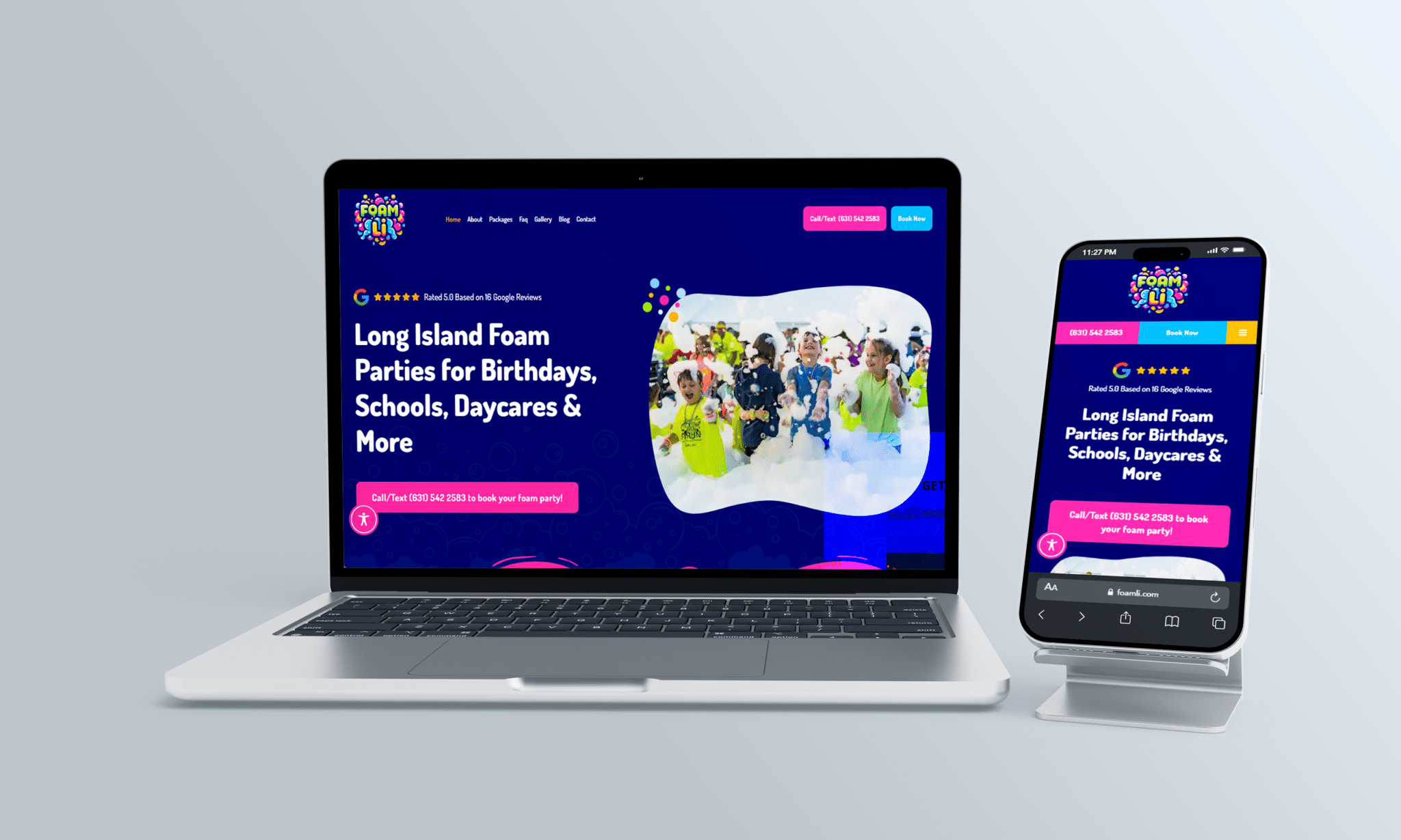 stratedia local seo services for foam li in bohemia new york focusing on website design and digital marketing for foam insulation and home improvement services