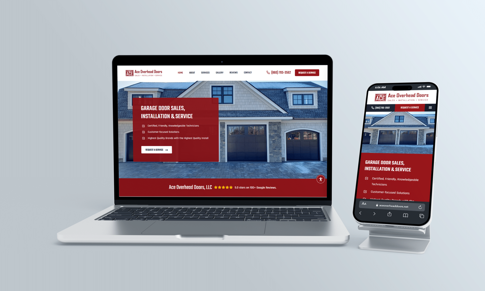 stratedia seo services for ace overhead doors in mystic connecticut focusing on local seo website design and digital marketing for garage door services