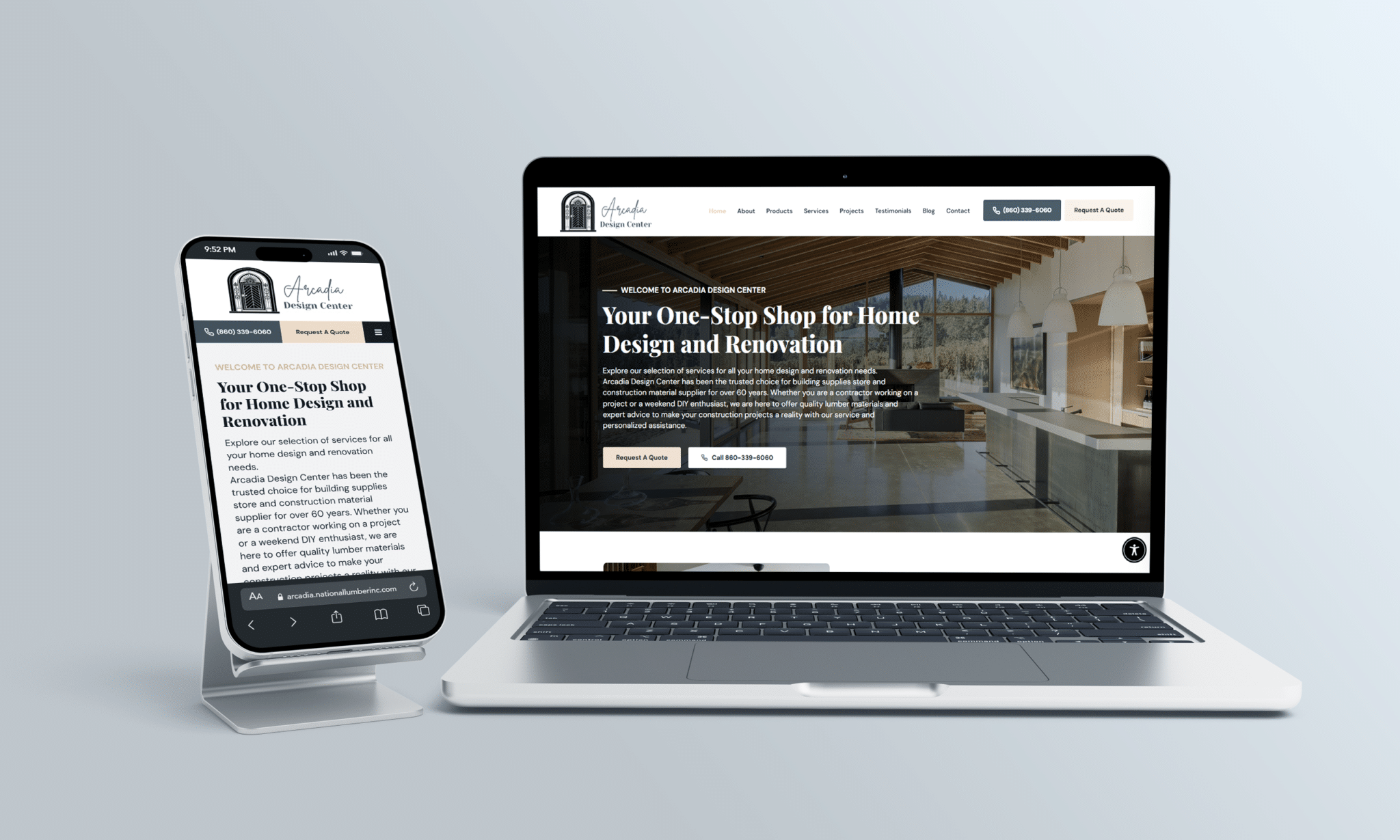 stratedia seo services for arcadia national lumber in westbrook connecticut focusing on local seo website design and digital marketing for building materials and construction services