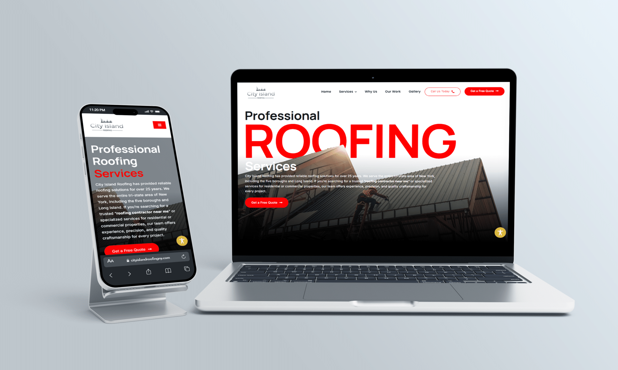 seo services for city island roofing in huntington new york focused on improving online visibility search rankings and local lead generation