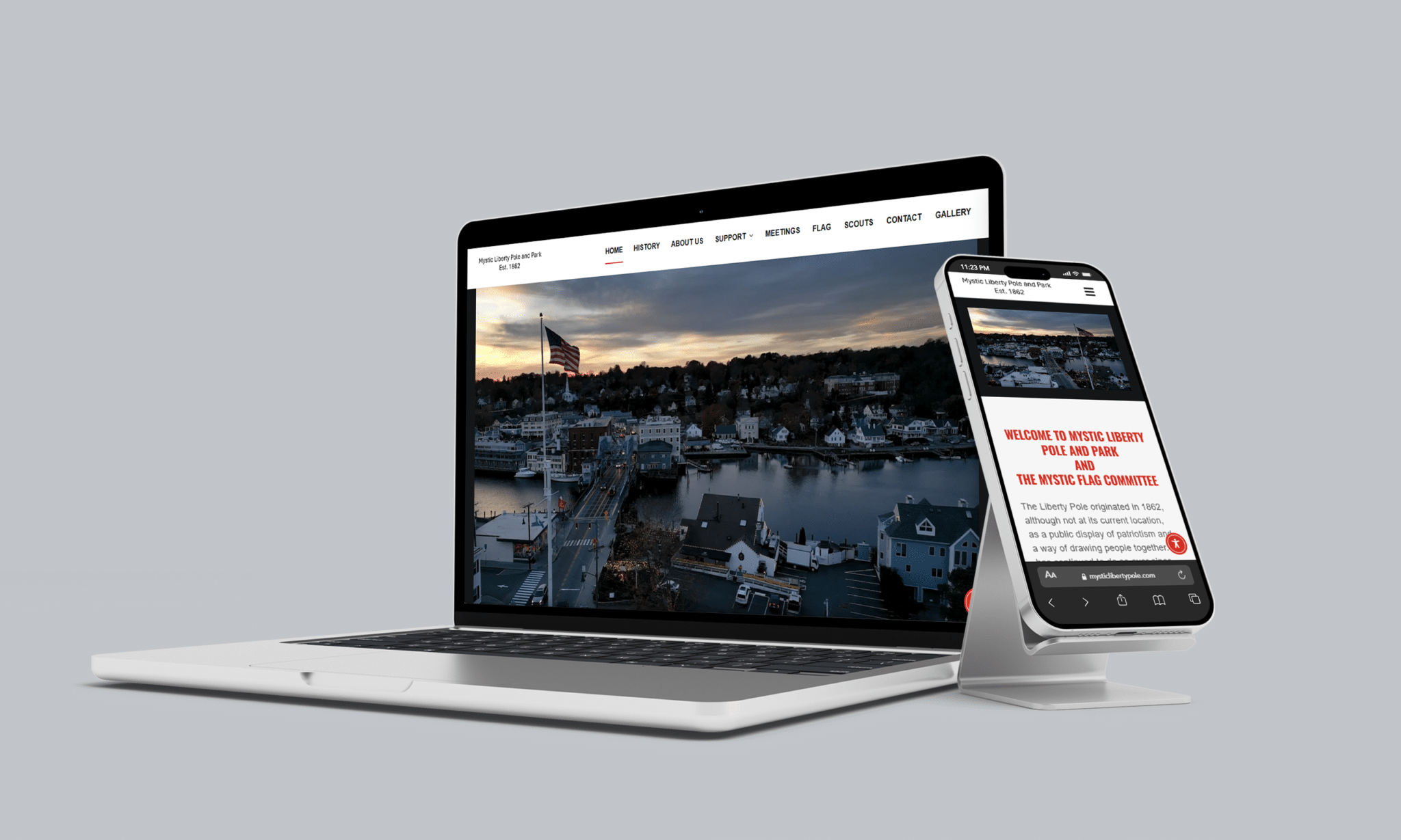 stratedia seo services for mystic liberty pole and park in mystic connecticut focusing on local seo website design and digital marketing for tourism and public park promotion