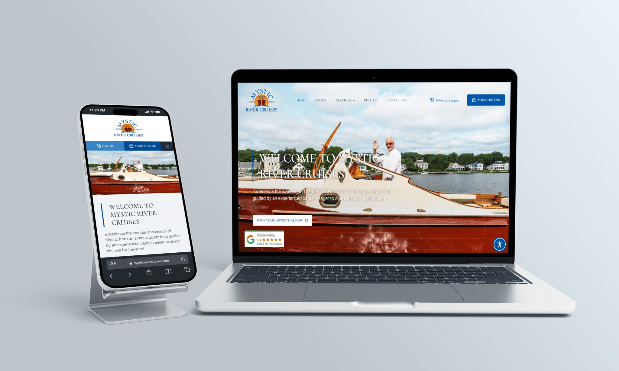 stratedia seo services for mystic river cruises in stonington connecticut focusing on local seo website design and digital marketing for tourism and boat tour services