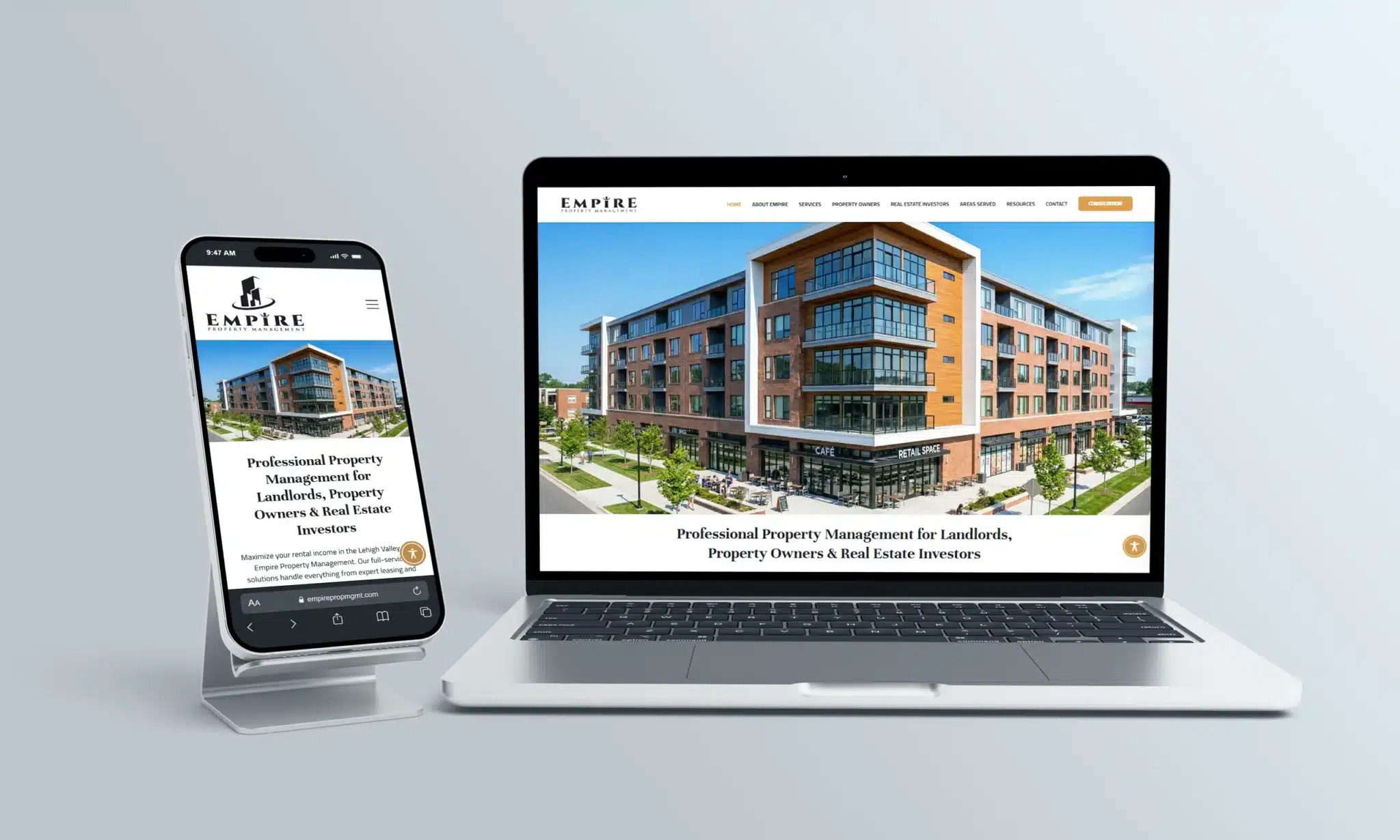 Empire Property Management investment property management website designed by Stratedia