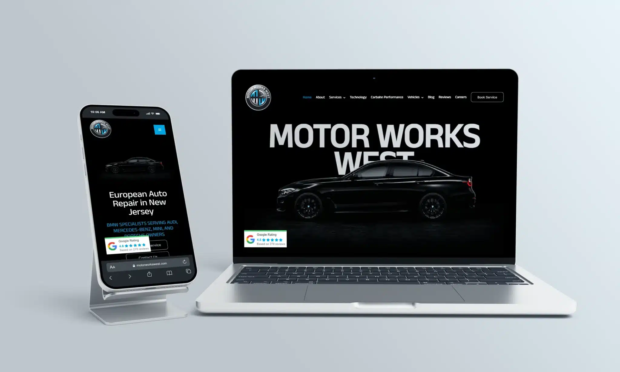 Motor Works West BMW repair and European auto service website designed by Stratedia Motor Works West