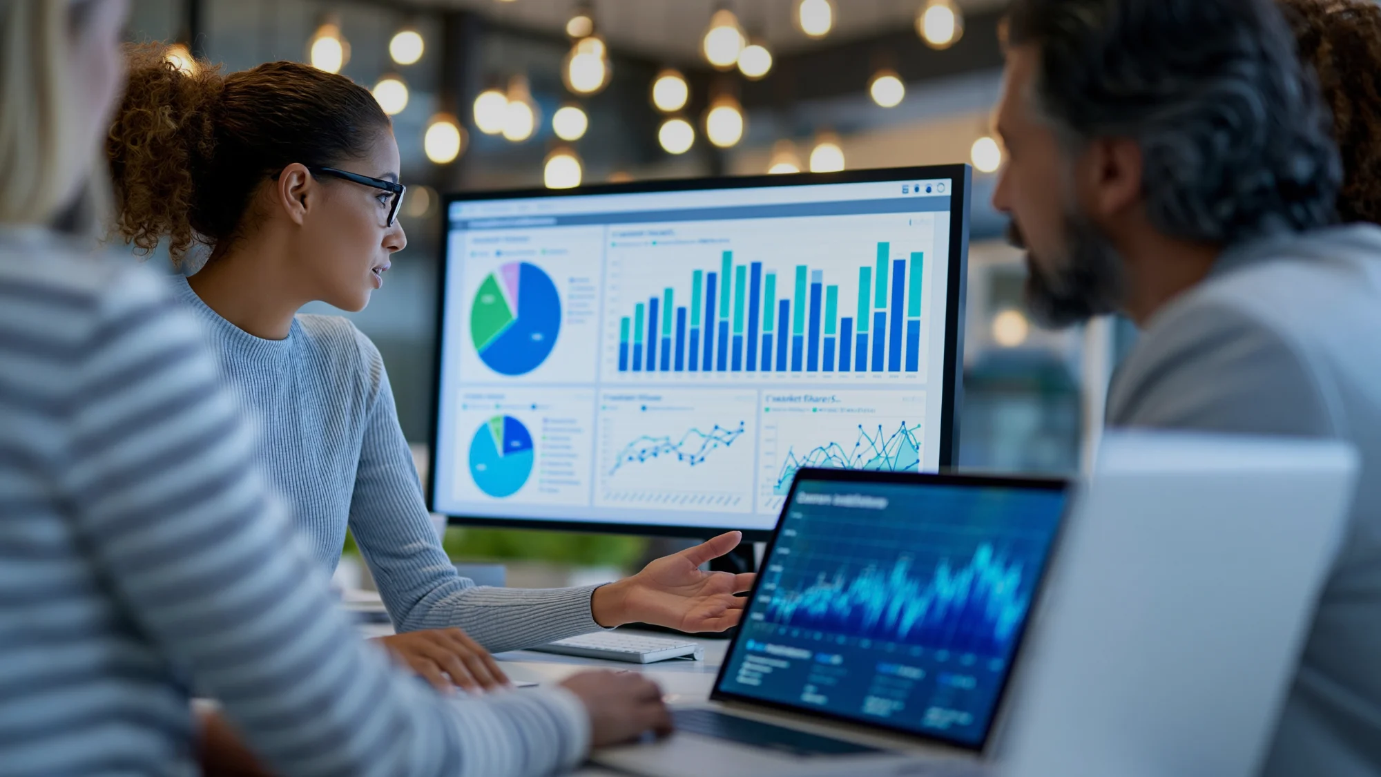 Digital marketing team reviewing website analytics and lead generation performance with a digital marketing agency in Connecticut.